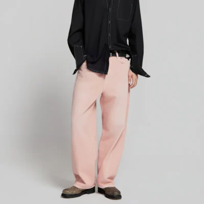 TWIST BAGGY PINK DENIM PAURA